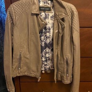 Olive Green faux leather jacket.